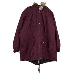 Steve Madden Purple Zip Long Parka Coat | Size 2X